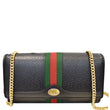 GUCCI Ophidia GG Web Leather Wallet On Chain Bag Black 546592