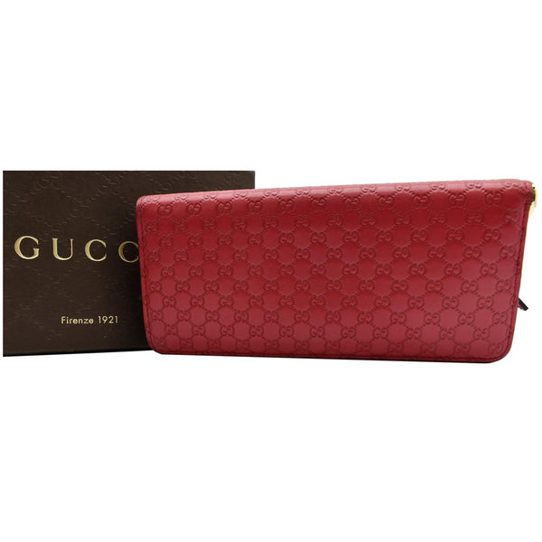 GUCCI Microguccissima Continental GG Monogram Embossed Wallet Red 256930