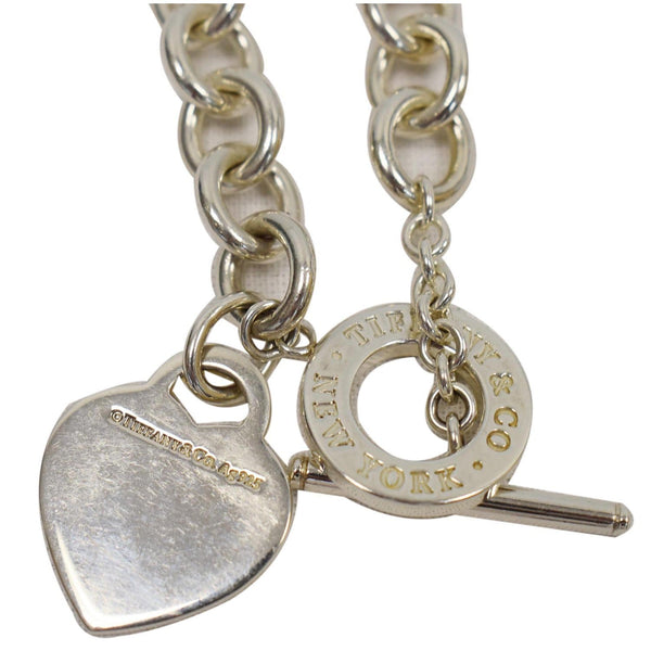 Tiffany & Co. Return To Tiffany Heart Tag Chain Link Toggle Necklace Silver