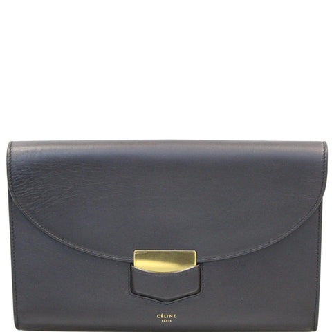 CELINE Trotteur Large Flap Multifunction Smooth Leather Wallet Black