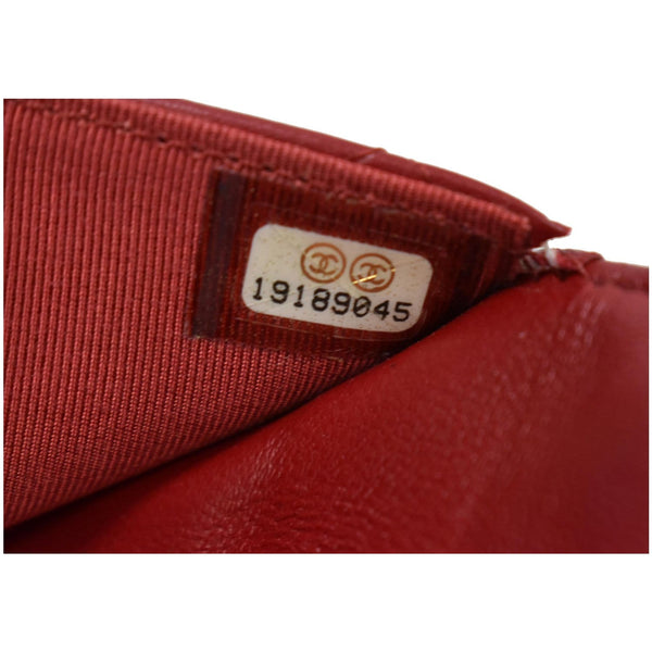 CHANEL CC WOC Leather Wallet On Chain Shoulder Bag Red
