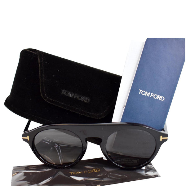 TOM FORD Christopher FT0633 01A 49 Round Unisex Sunglasses Grey Lens