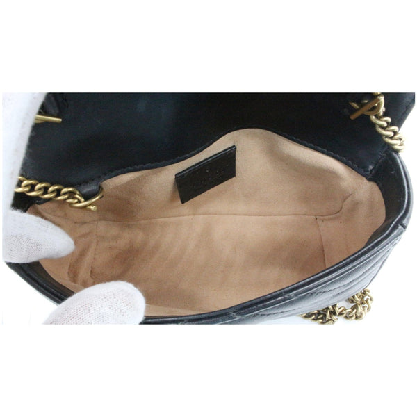 GUCCI GG Marmont Super Mini Leather Crossbody Bag Black 476433