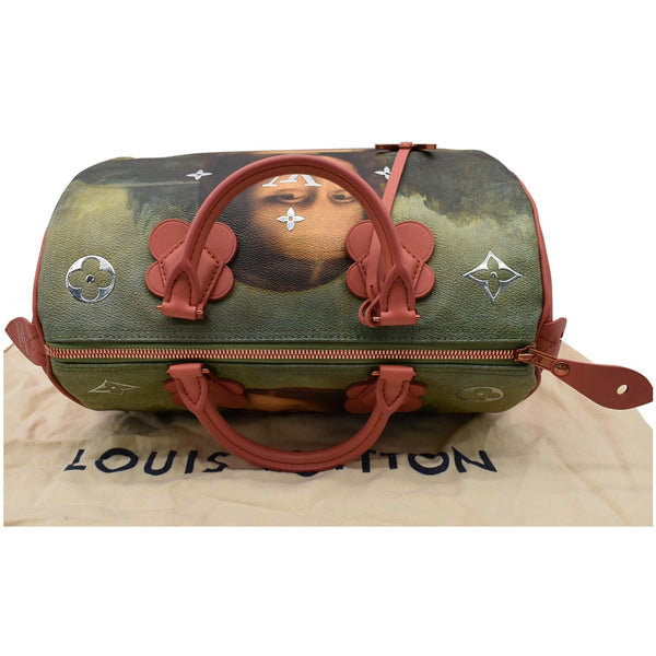 LOUIS VUITTON Jeff Koons DaVinci Speedy 30 Coated Canvas Satchel Bag Multicolor