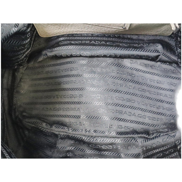 PRADA Vitello Daino Leather Tote Crossbody Bag Taupe BN2792