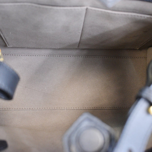 FENDI Raffia Embroidered Python Leather Shoulder Bag Black