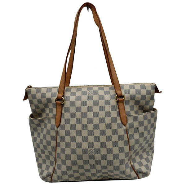 LOUIS VUITTON Totally MM Damier Azur Shoulder Bag White