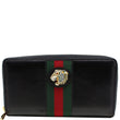 GUCCI Rajah Zip Around Leather Wallet Black 573791