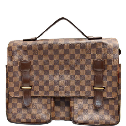 LOUIS VUITTON Broadway Damier Ebene Messenger Bag Brown