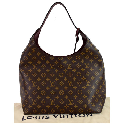 LOUIS VUITTON Flower Hobo Monogram Canvas Shoulder Hobo Bag Brown