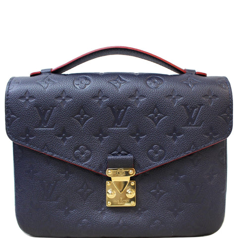 LOUIS VUITTON Metis Pochette Empreinte Leather Crossbody Bag Blue
