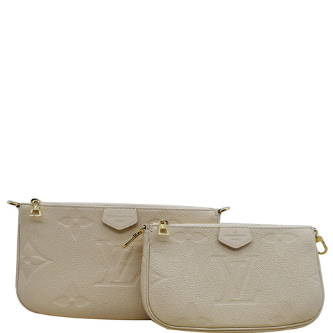 LOUIS VUITTON Multi Pochette Accessoires Monogram Empreinte Shoulder Bag Cream