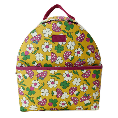 GUCCI Girls Floral Printed GG Coated Canvas Backpack Multicolor 271327