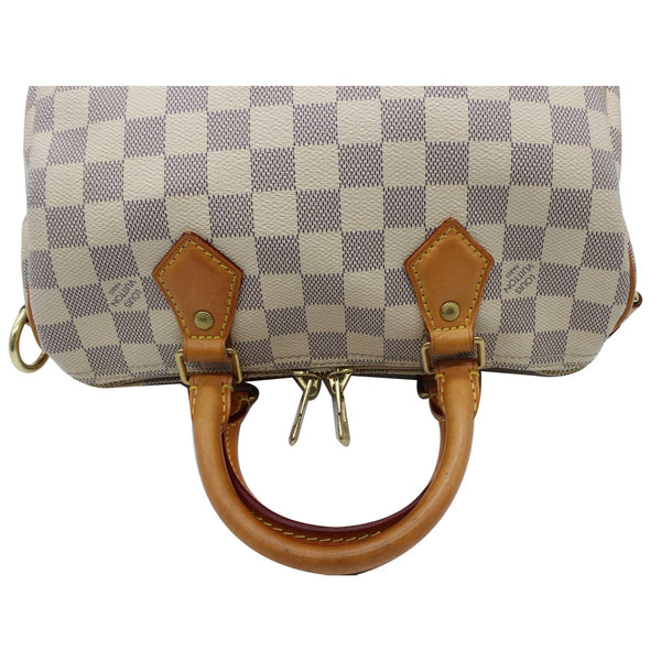 LOUIS VUITTON Speedy 25 Bandouliere Damier Azur Shoulder Bag White