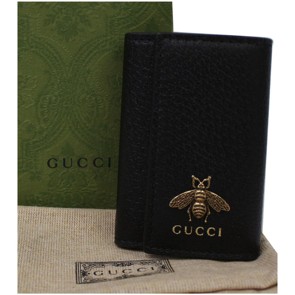 Gucci Animalier Bee Leather Key Case Black/Green | DDH