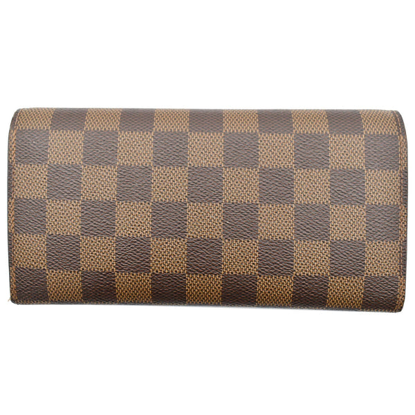 LOUIS VUITTON Emilie Damier Ebene Wallet Brown