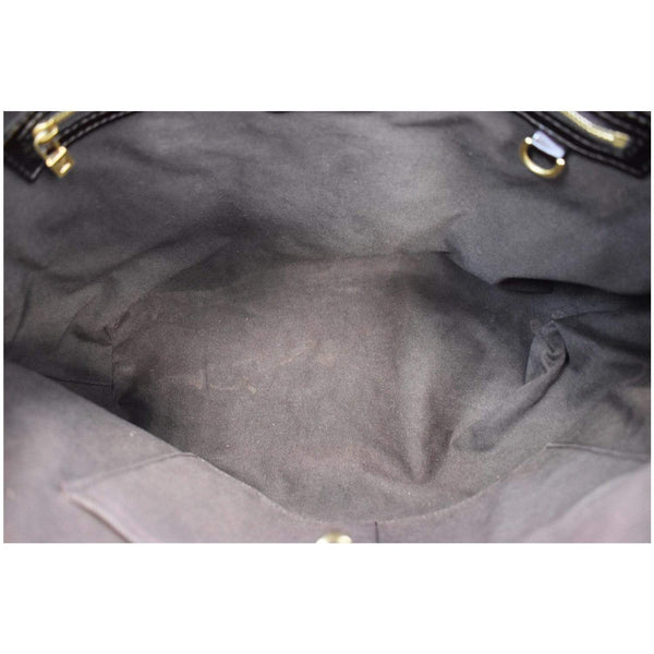 Louis Vuitton Wilshire MM Vernis Leather Tote Handbag - gray interior