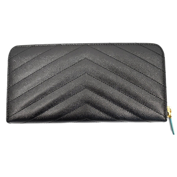 YVES SAINT LAURENT Matelasse Zip Around Wallet Black