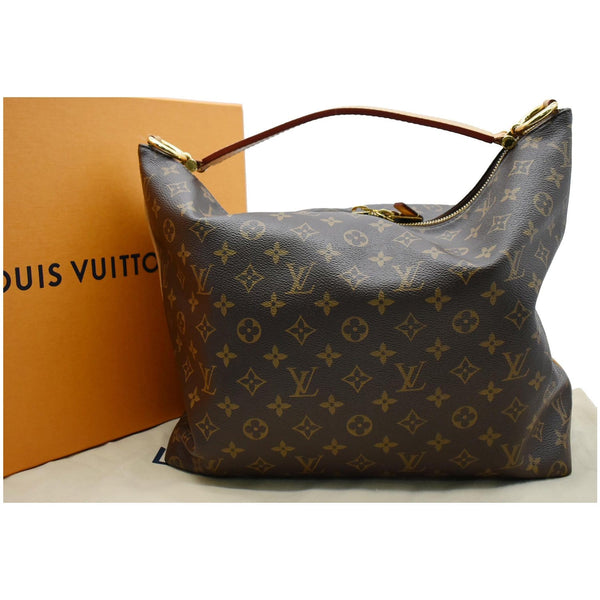 LOUIS VUITTON Sully MM Monogram Canvas Shoulder Bag Brown