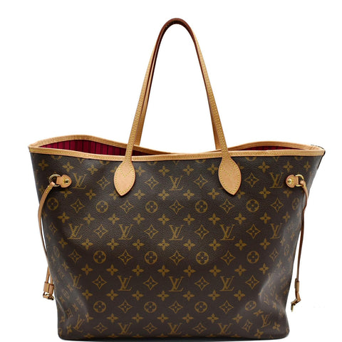 LOUIS VUITTON Neverfull GM Monogram Canvas Tote Shoulder Bag Fuchsia