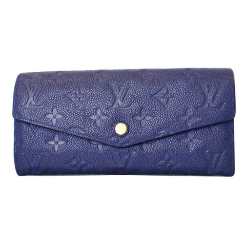 LOUIS VUITTON Curieuse Monogram Empreinte Leather Wallet Blue