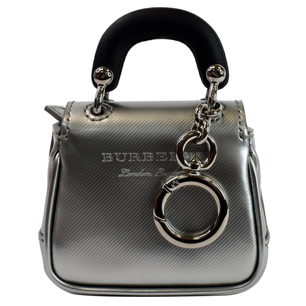 BURBERRY Trench Patent Leather Charm Coin Purse Bag Black/Silver - Final Sale