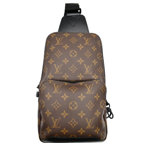 LOUIS VUITTON Avenue Sling Damier Ebene Backpack Bag Brown