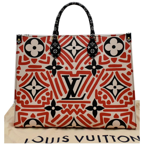 LOUIS VUITTON Onthego GM Crafty Monogram Giant Canvas Shoulder Bag Red