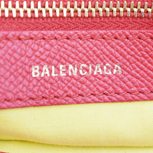 BALENCIAGA Ville Dome Leather Top Handle Crossbody Bag Red