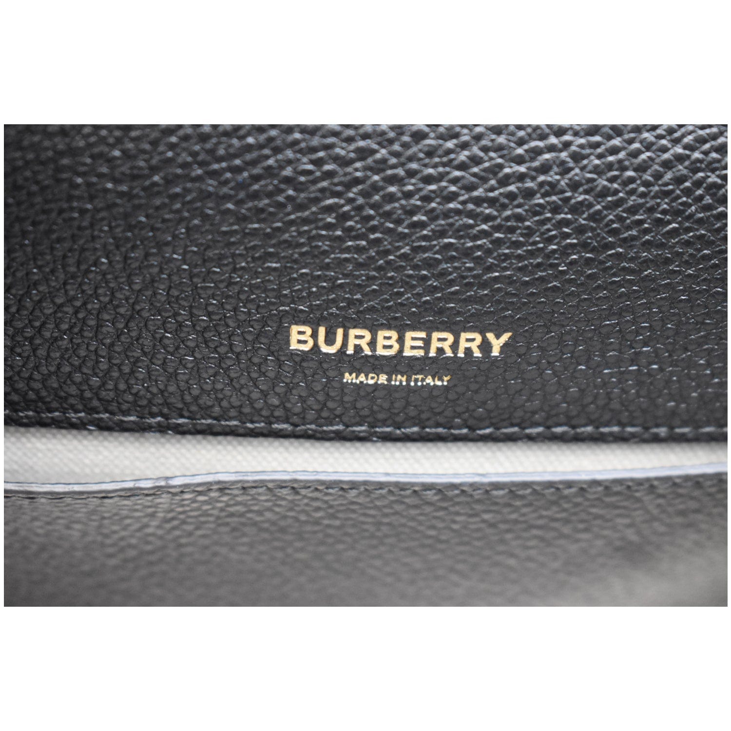 Burberry Thornton Small Grey Embossed Logo Grainy Leather Crossbody Handbag