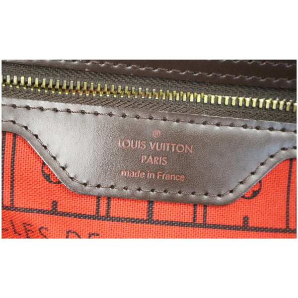 Louis Vuitton Neverfull PM Damier Ebene Tote Bag interior 