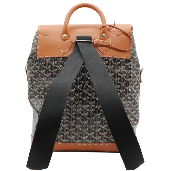 GOYARD Alpin MM Goyardine Canvas Leather Backpack Bag Tan