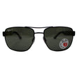 RAY-BAN RB3530 002/9A 58 Sunglasses Polished Black / Green Polarized Lens