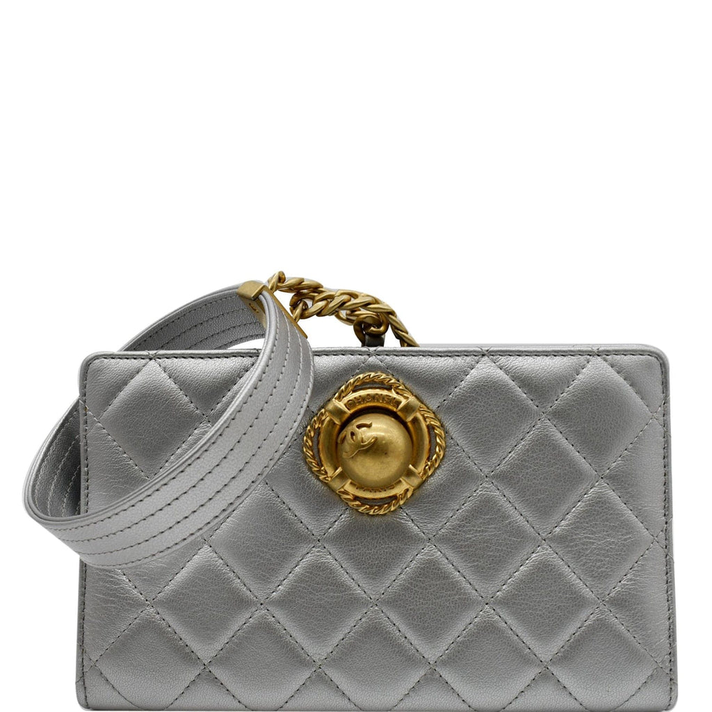 CHANEL By The Sea Quilted Lambskin Leather Clutch Wallet
