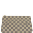 LOUIS VUITTON Neverfull MM Damier Azur Pochette Wristlet Pouch White