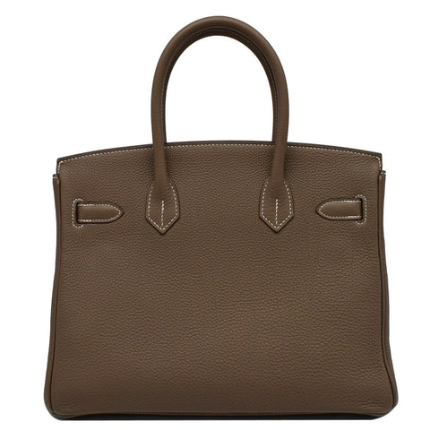 HERMES Birkin 25 Togo Leather Tote Bag Etoupe