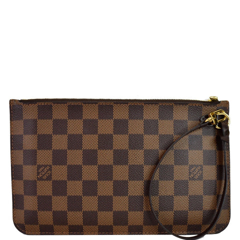 LOUIS VUITTON Pochette Wristlet Pouch Damier Ebene Neverfull MM Brown