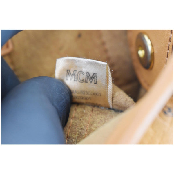 MCM Mini Essential Visetos Crossbody Bag Cognac