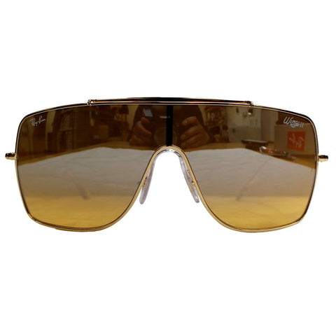 RAY-BAN RB3697 9050/Y1 Wings II Sunglasses Orange Silver Mirror Gradient Lens