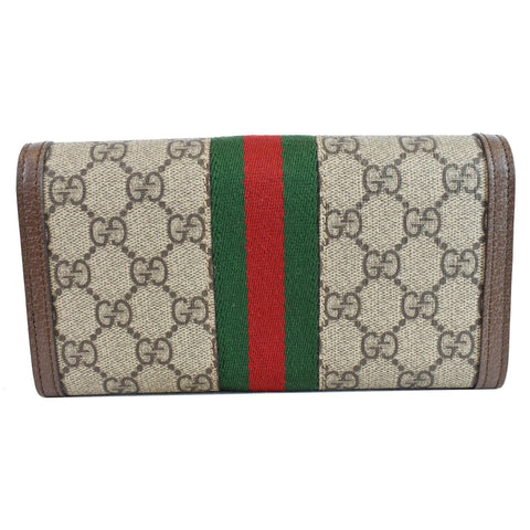 GUCCI Ophidia GG Continental Supreme Canvas Wallet Beige 523153