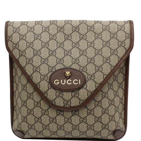 GUCCI Neo Vintage Medium GG Supreme Canvas Messenger Bag Beige 598604