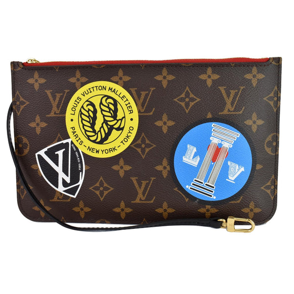 Louis Vuitton World Tour Pochette Monogram Canvas Bag - stickers on front