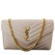 YVES SAINT LAURENT Grain De Poudre Chain Wallet Pink