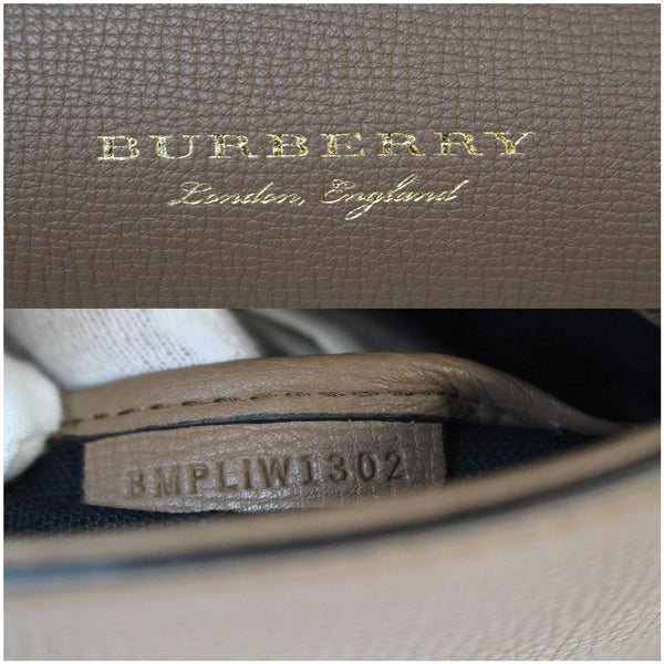 BURBERRY Camberley Small House Check Leather Shoulder Bag Beige