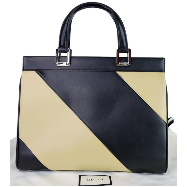 Gucci Medium Zumi Diagonal Stripe Leather Handle Bag front view