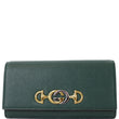Gucci Zumi Grainy Leather Continental Wallet Dark Green
