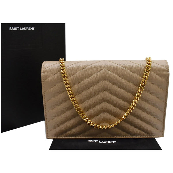 Yves Saint Laurent Matelasse Chevron Grain De Wallet