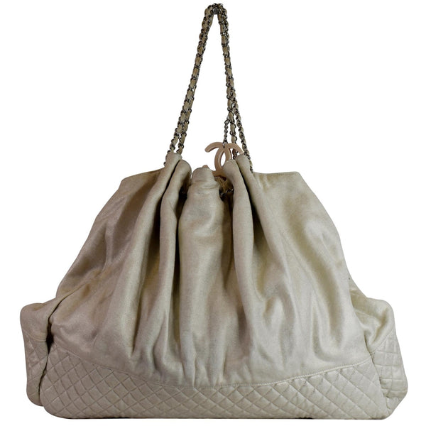 Chanel LA Large Jersey Quilted Hobo Bag backside view