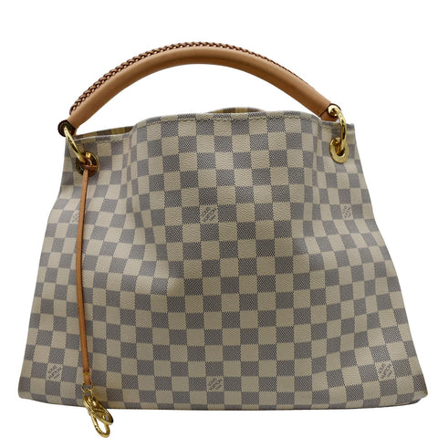 LOUIS VUITTON Artsy MM Damier Azur Hobo Bag White