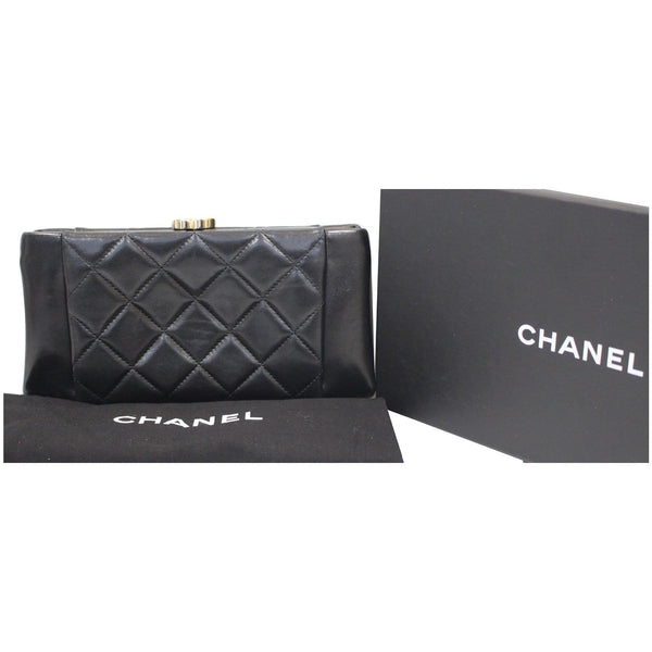 Chanel Timeless CC Lock Lambskin Leather Pouch Bag